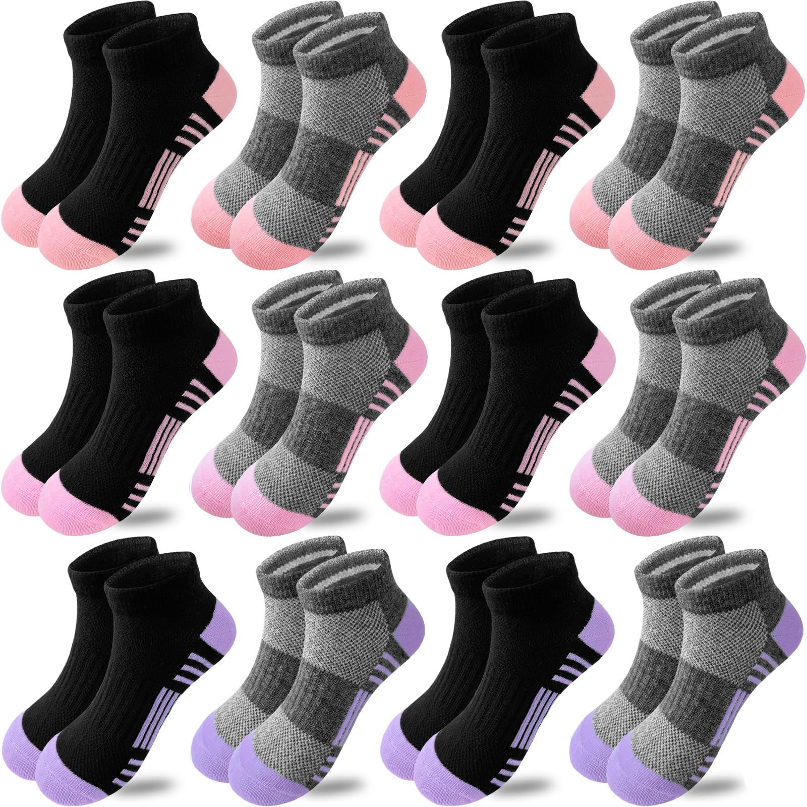 Bemeol Girls' Athletic Cotton Ankle Socks for Little and Big Kids: Moisture Wicking & Quick-Dry Technology
| Bemeol Gir