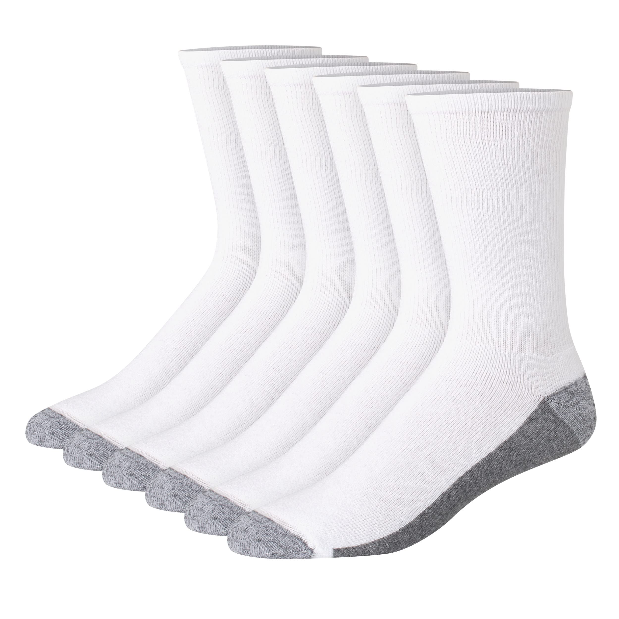 Hanes Men's Max Cushioned Crew Socks - Moisture-Wicking with Odor Control, Multiple Sizes, Pack of 10