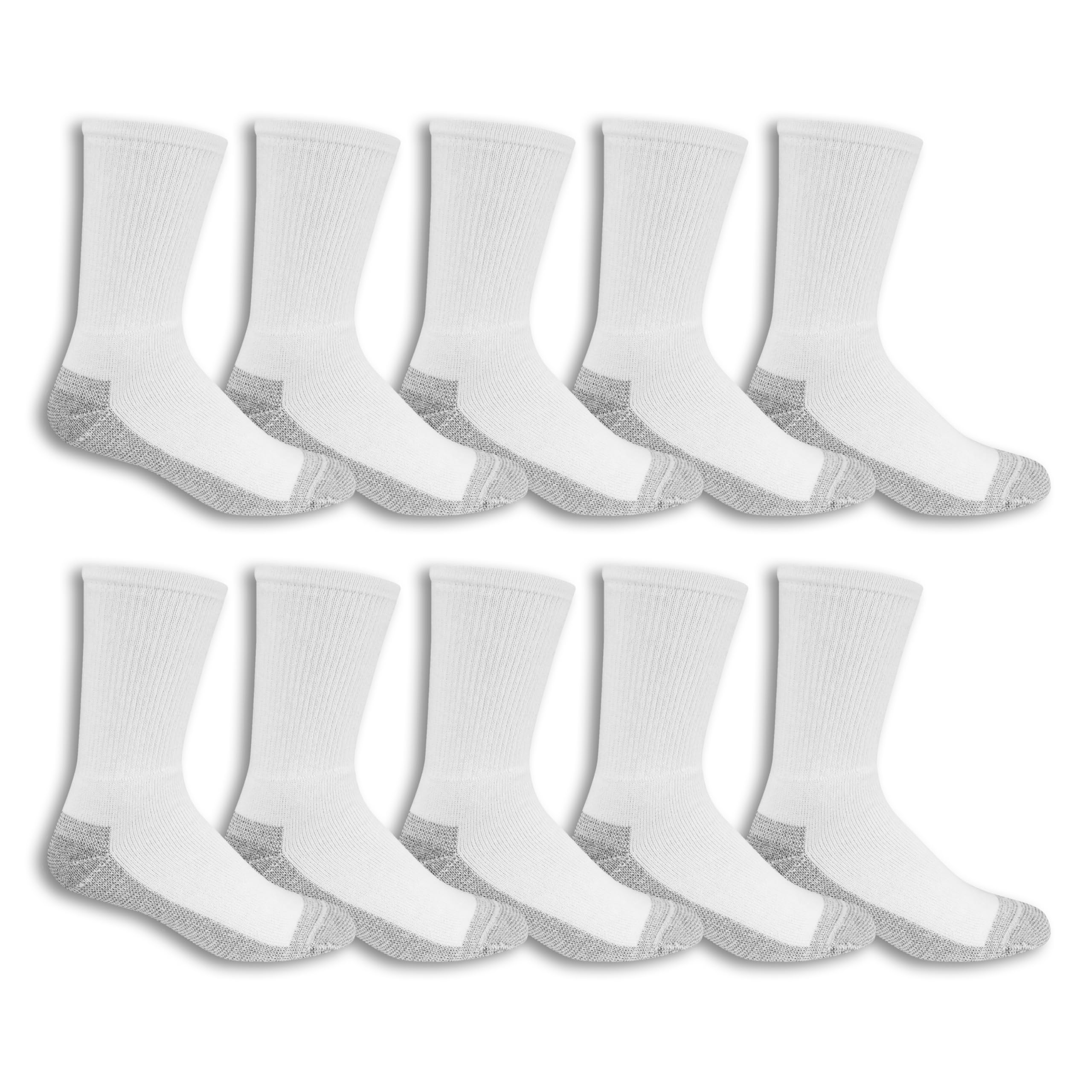 Fruit of the Loom Men's Cushioned Durable Cotton Work Gear Socks with Moisture Wicking - Comfortable and Durable Work So